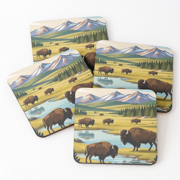 Item preview, Yellowstone  travel poster national park  vintage retro designed and sold by Arctic frame studio.