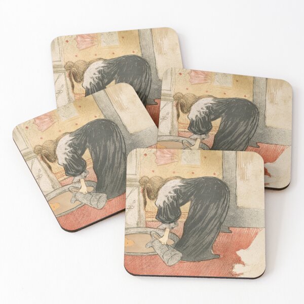 Item preview, Elles: Woman at the Tub by Henri de Toulouse-Lautrec | Belle Époque Bathing Woman Fine Art Print designed and sold by artofuniverse.