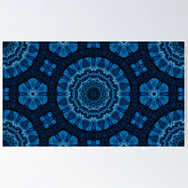 Item preview, Blue flower Mandala Pattern – Abstract Kaleidoscope designed and sold by HotPicksStore.