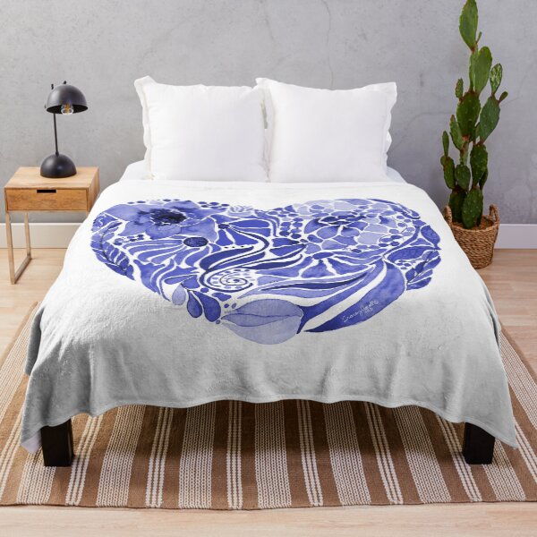 Item preview, Navy Blue floral watercolor heart designed and sold by AlinaArt&Design.