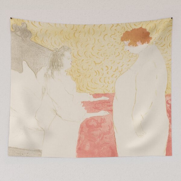 Item preview, Elles: Woman in Bed (Mlle Cha-U-Kao) by Henri de Toulouse-Lautrec | Belle Époque Intimate Fine Art Print designed and sold by artofuniverse.