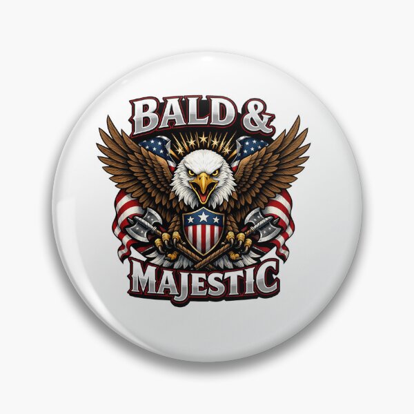 Item preview, Bald & Majestic American Eagle with USA Flag Shield and Axes Patriotic designed and sold by Owcomm.