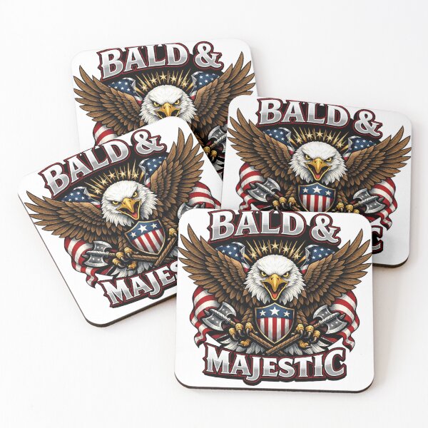 Item preview, Bald & Majestic American Eagle with USA Flag Shield and Axes Patriotic designed and sold by Owcomm.