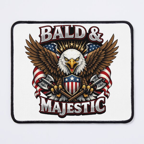 Item preview, Bald & Majestic American Eagle with USA Flag Shield and Axes Patriotic designed and sold by Owcomm.