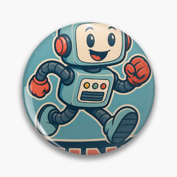 Item preview, Cute Running Robot Tink Retro Vintage Style designed and sold by ArtdesignsA.