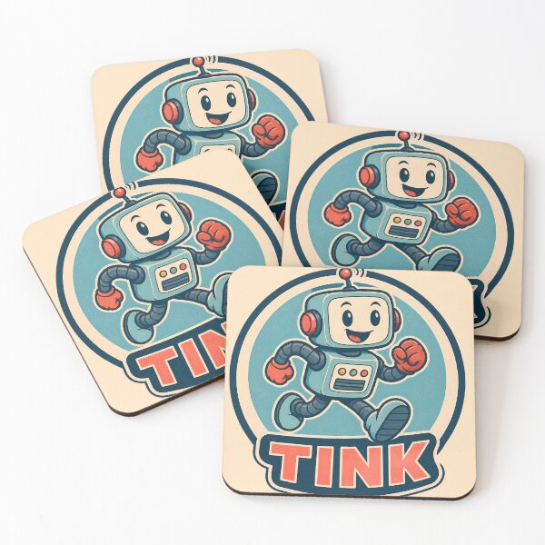 Item preview, Cute Running Robot Tink Retro Vintage Style designed and sold by ArtdesignsA.