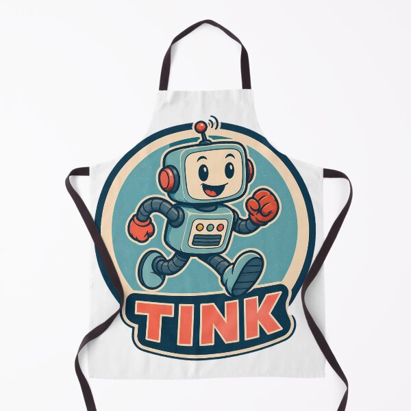 Item preview, Cute Running Robot Tink Retro Vintage Style designed and sold by ArtdesignsA.