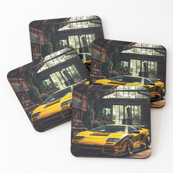 Item preview, Vintage Style Super Car Hidden Inside A Rustic Workshop designed and sold by RevUpDesign.