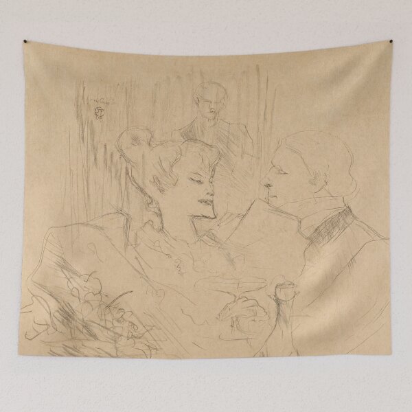 Item preview, Five O'Clock Supper in London by Henri de Toulouse-Lautrec | Belle Époque Café Sketch Print designed and sold by artofuniverse.