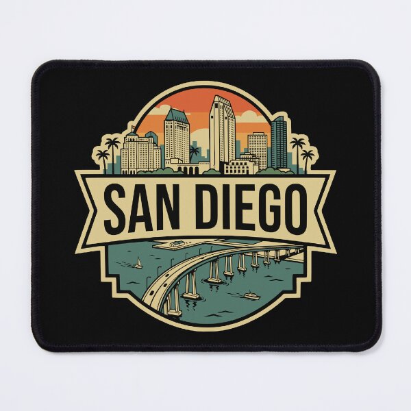 Item preview, Retro San Diego California Vintage Travel Badge Graphic designed and sold by Imaginationbeyond.