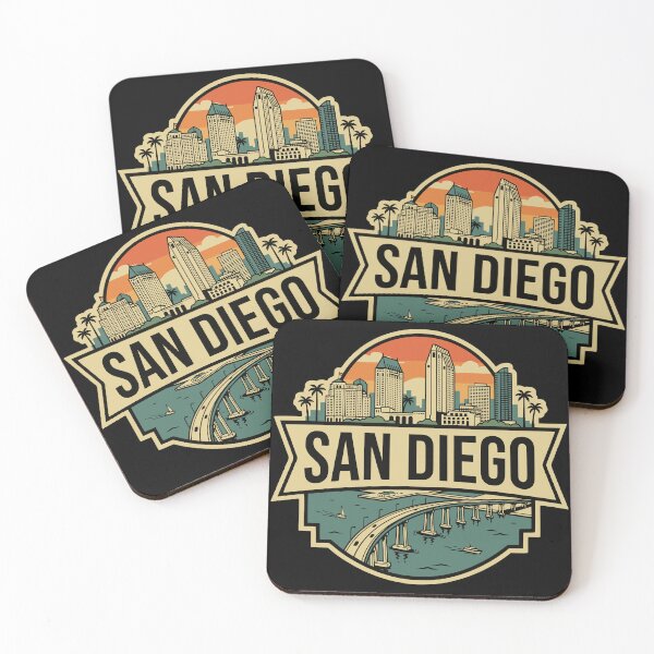 Item preview, Retro San Diego California Vintage Travel Badge Graphic designed and sold by Imaginationbeyond.
