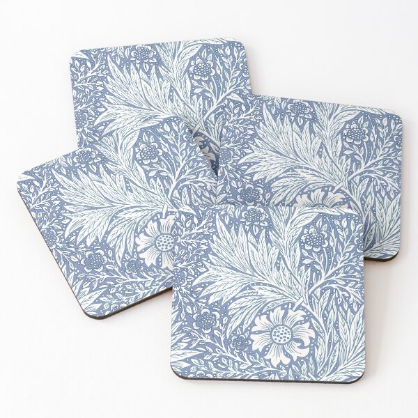 Item preview, French blue William Morris Marigold floral designed and sold by Anne Londez Studio.