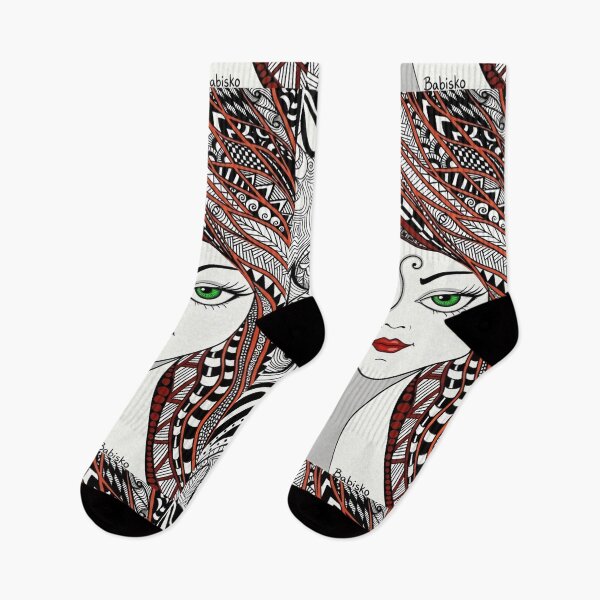 Item preview, Zentangle  Girl with Emerald Eyes designed and sold by BABISKO ZEN ART.