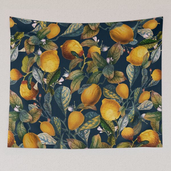 Item preview, Lemon and Leaf Pattern VII designed and sold by Burcu Korkmazyurek.