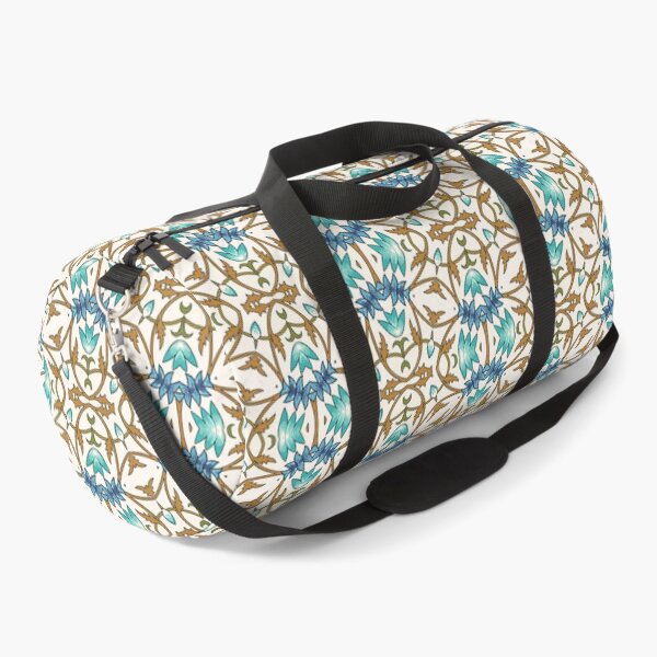 Item preview, Teal and Blue Floral Seamless Pattern, Vintage Botanical Repeat, Decorative Symmetrical Design designed and sold by GraceInNatureCo.