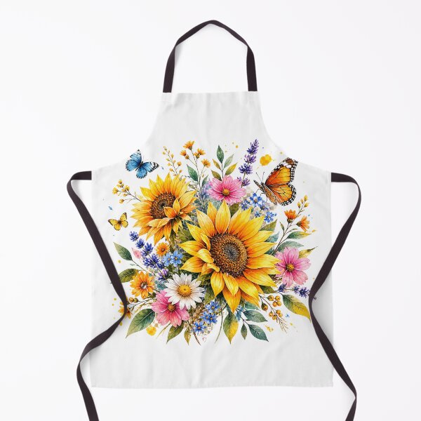 Item preview, Sunflower Bouquet with Butterflies – Bright Floral Aesthetic Design designed and sold by Erik Visnievskij.