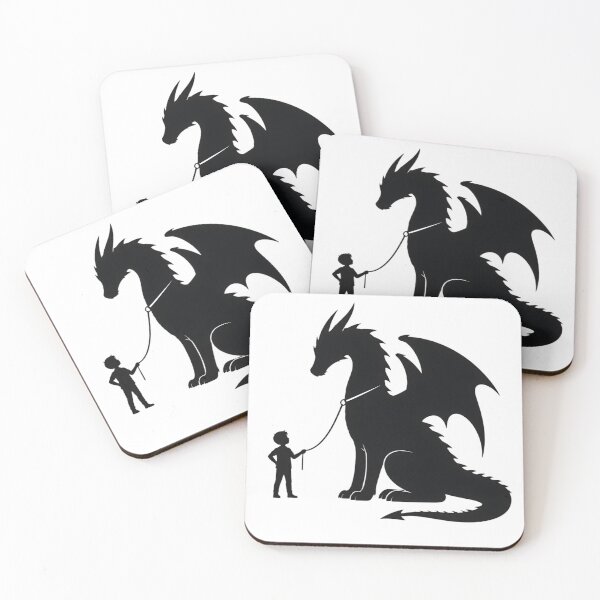 Item preview, Boy Walking Pet Dragon Silhouette designed and sold by GenesixDesign.
