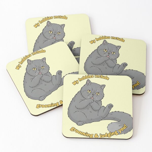 Item preview, Martin the Cat - My Hobbies Include Grooming and Judging You - Funny Cute Grey Cat designed and sold by naughty-raccoon.