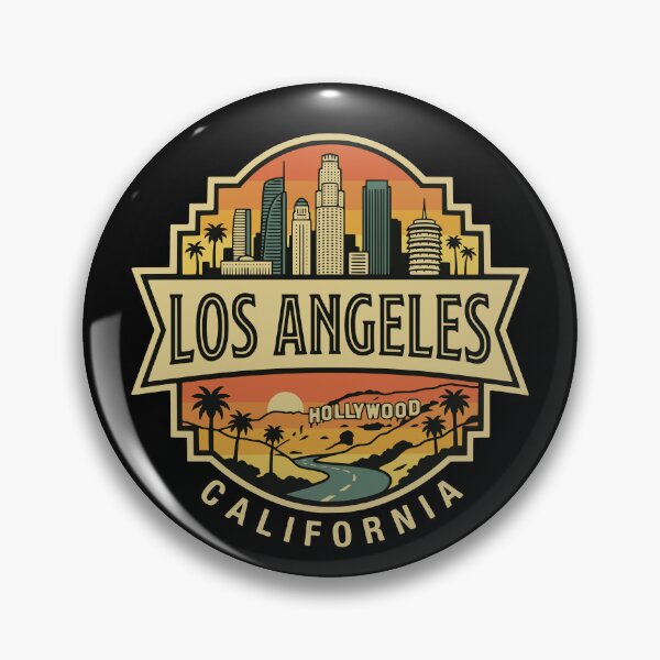 Item preview, Retro Los Angeles California Cityscape Vintage Travel Badge designed and sold by Imaginationbeyond.