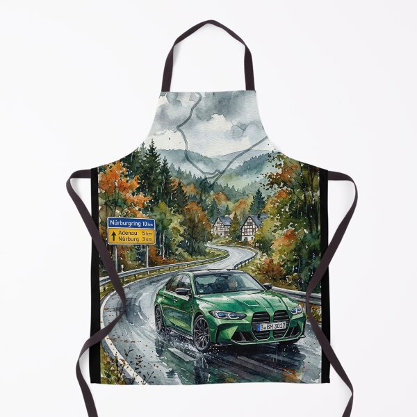 Item preview, Modern Green Car Cruising Along Famous Racetrack Route designed and sold by RevUpDesign.