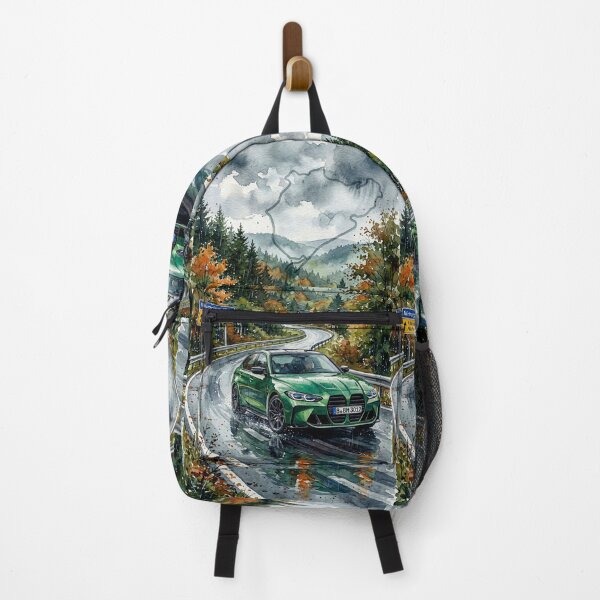Item preview, Modern Green Car Cruising Along Famous Racetrack Route designed and sold by RevUpDesign.