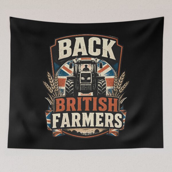 Item preview, Back British Farmers Patriotic Tractor Design designed and sold by JesterKrewArt.