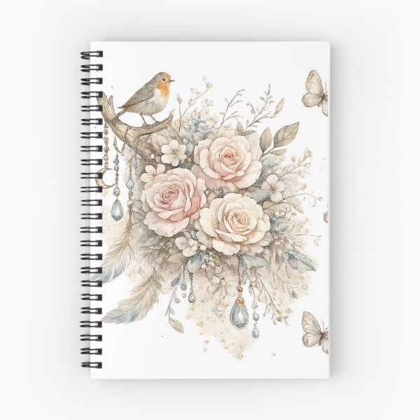 Item preview, Boho Floral Roses with Bird – Vintage Elegant Nature Design designed and sold by Erik Visnievskij.