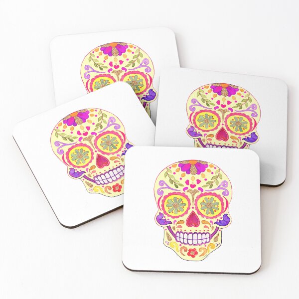 Item preview, Butter Yellow Sugar Skull: Day of the Dead designed and sold by AlinaArt&Design.