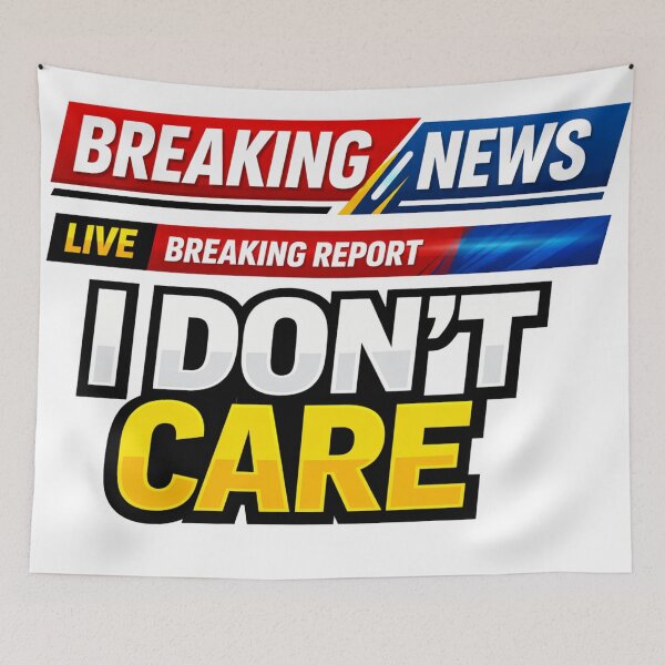 Item preview, Breaking News Live Breaking Report I Don't Care Funny designed and sold by Owcomm.