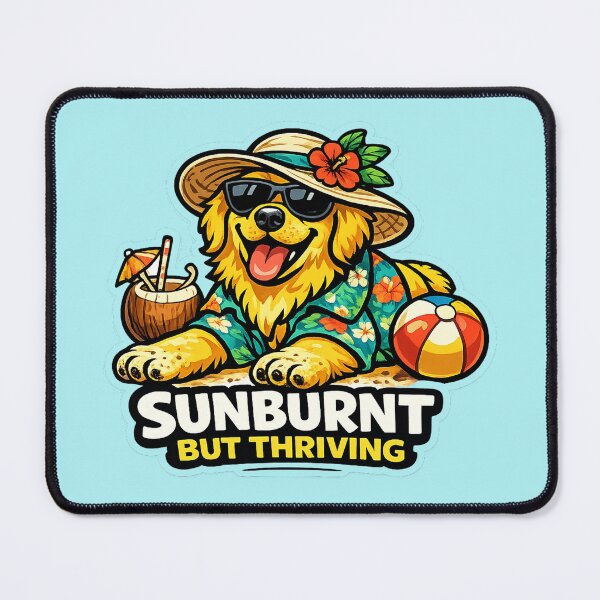 Item preview, Funny Golden Retriever Sticker Sunburnt Vacation Gift designed and sold by Gentlestate.