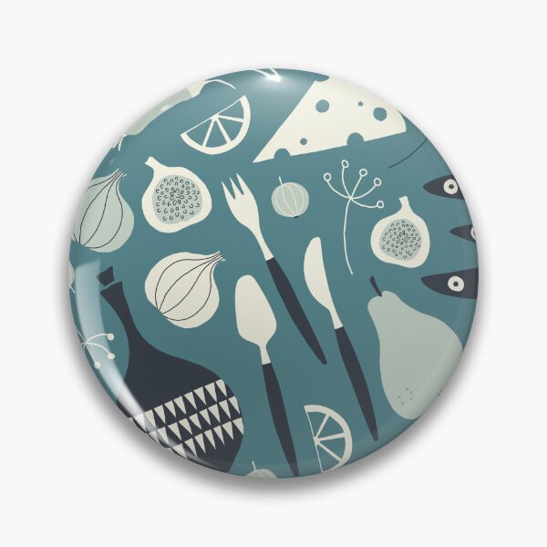 Item preview, Summer Picnic - teal, cream & charcoal designed and sold by Johanna Kindvall.