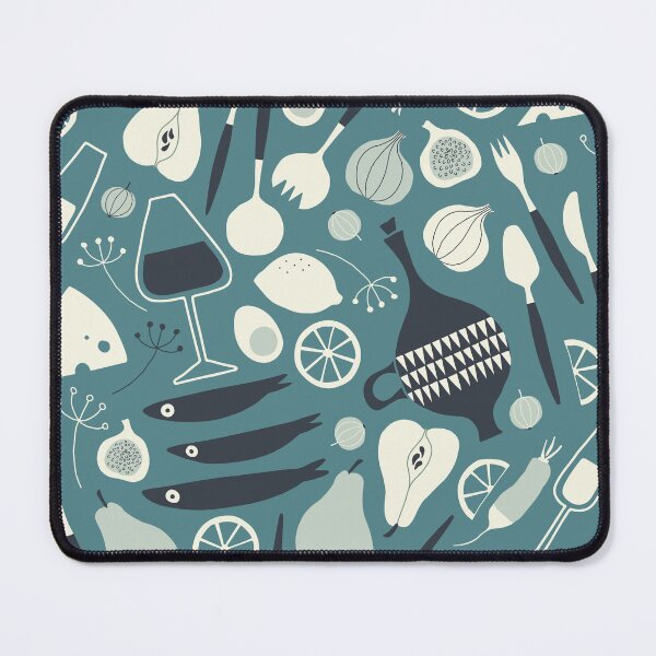 Item preview, Summer Picnic - teal, cream & charcoal designed and sold by Johanna Kindvall.