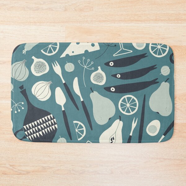 Item preview, Summer Picnic - teal, cream & charcoal designed and sold by Johanna Kindvall.