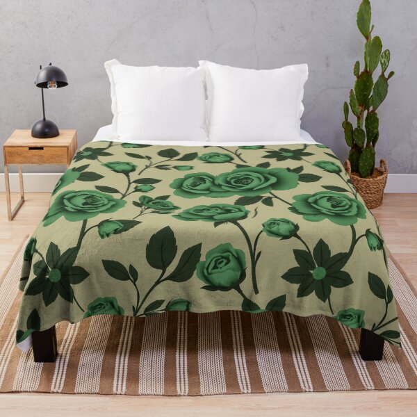 Item preview, Elegant Green Rose Seamless Pattern – Vintage Botanical Floral Design for Fabric, Wallpaper & Digital Prints designed and sold by ellecraftyowl.