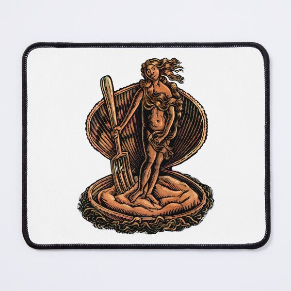 Item preview, beautiful Venus woman in a big clam or oyster shell with a giant fork designed and sold by LisaHaney.