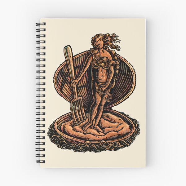Item preview, beautiful Venus woman in a big clam or oyster shell with a giant fork designed and sold by LisaHaney.