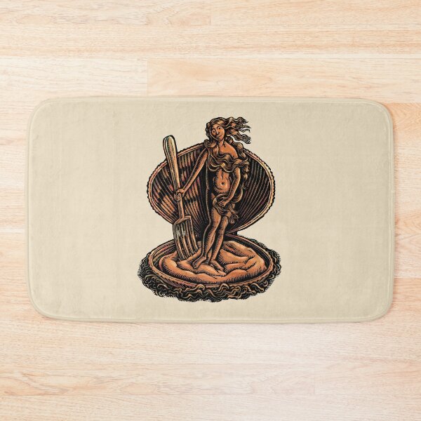 Item preview, beautiful Venus woman in a big clam or oyster shell with a giant fork designed and sold by LisaHaney.