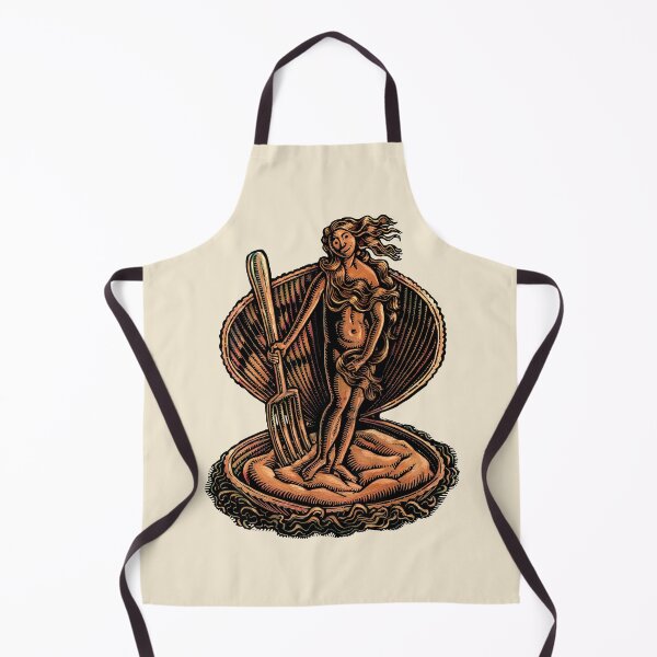 Item preview, beautiful Venus woman in a big clam or oyster shell with a giant fork designed and sold by LisaHaney.