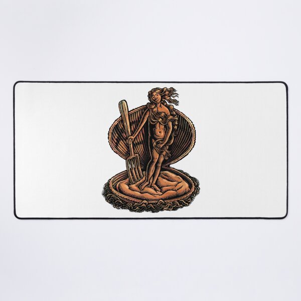 Item preview, beautiful Venus woman in a big clam or oyster shell with a giant fork designed and sold by LisaHaney.