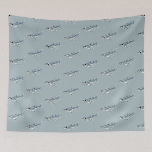 Item preview, Abstract Mechanical Fish Illustration Ocean Fantasy Line Art Design designed and sold by onubi.
