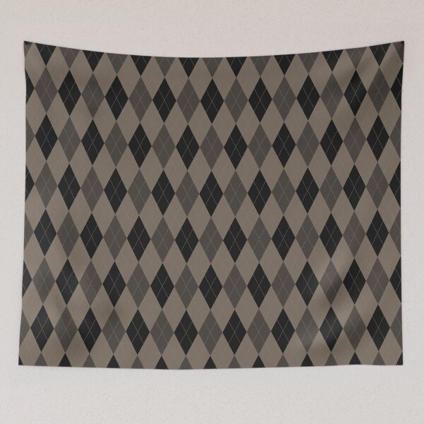 Artikelvorschau, Schwarzes und taupefarbenes Argyle-Muster entworfen und verkauft von pattern-archive.