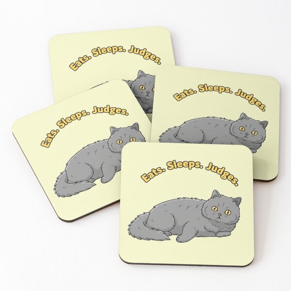 Item preview, Martin the Cat - Eats Sleeps Judges - Funny Cute Grey Cat designed and sold by naughty-raccoon.