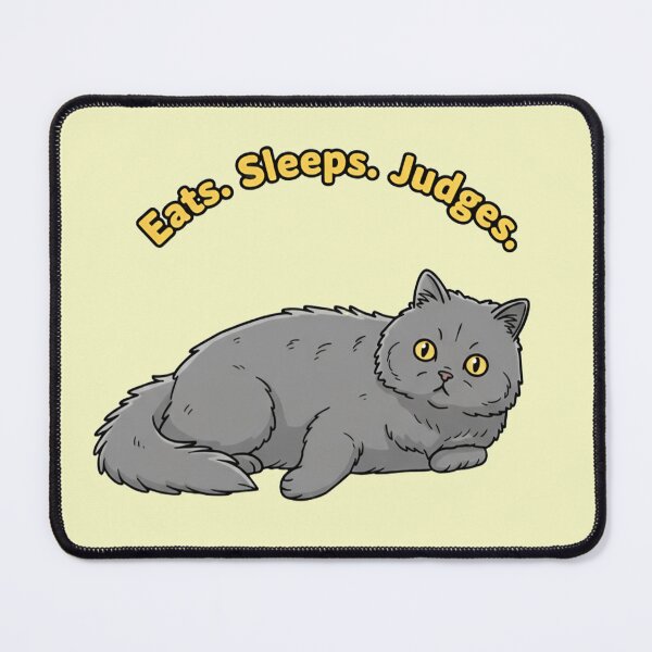 Item preview, Martin the Cat - Eats Sleeps Judges - Funny Cute Grey Cat designed and sold by naughty-raccoon.