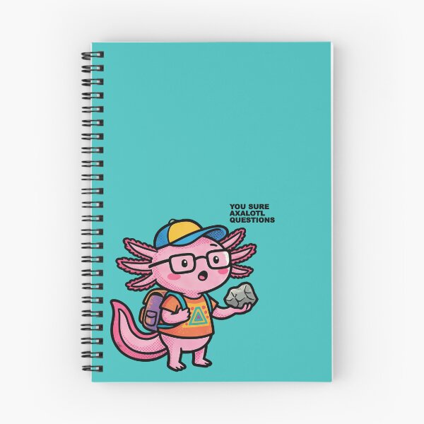 Item preview, You sure Axalotl Questions cute nerd pink tadpole with aztec shirt holding rock designed and sold by bard-art.