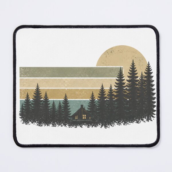 Item preview, Vintage Forest Cabin Sunset Landscape designed and sold by GenesixDesign.