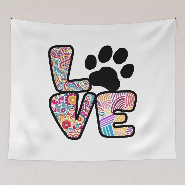 Item preview, LOVE Paw Print Tie Dye Pattern T-Shirt designed and sold by OlyvieArt.