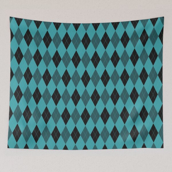 Item preview, Black And Turquoise Argyle Pattern designed and sold by pattern-archive.