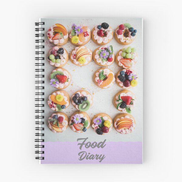 Item preview, Food Diary Spiral Notebook designed and sold by Maria Tanner Designs.