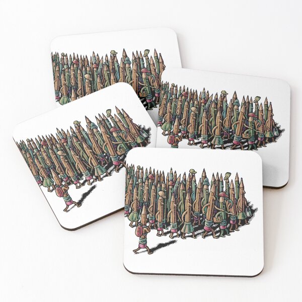 Item preview, crowd of pencils walking in the same direction designed and sold by LisaHaney.