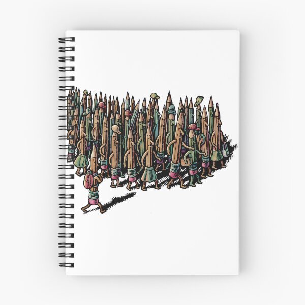 Item preview, crowd of pencils walking in the same direction designed and sold by LisaHaney.